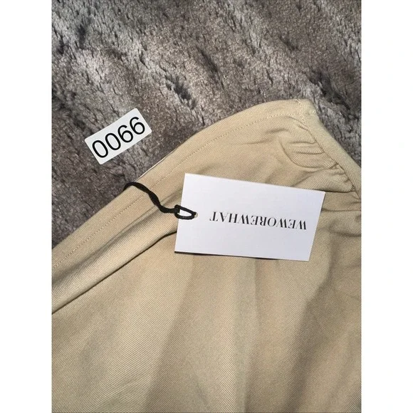 We Wore What Revolve Bodysuit Womens Size Med Beige Ruched Strapless Cotton Rib - Picture 2 of 5